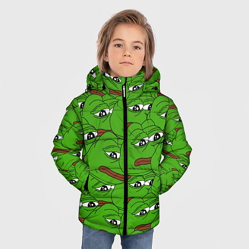 Зимняя куртка для мальчика Sad frogs / 3D-Черный – фото 3