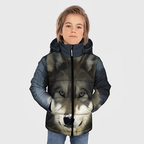 Зимняя куртка для мальчика Зимний волк / 3D-Черный – фото 3