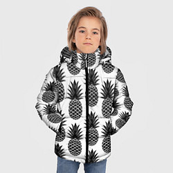 Куртка зимняя для мальчика Ананасы 3, цвет: 3D-черный — фото 2