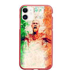 Чехол iPhone 11 матовый Conor McGregor: Ireland, цвет: 3D-красный