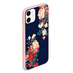 Чехол iPhone 11 матовый Fashion flowers, цвет: 3D-светло-розовый — фото 2