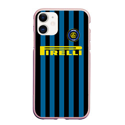 Чехол iPhone 11 матовый Inter FC: Pirelli, цвет: 3D-светло-розовый