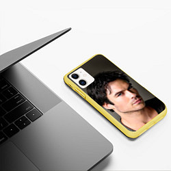 Чехол iPhone 11 матовый Ian Somerhalder, цвет: 3D-желтый — фото 2