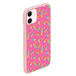 Чехол iPhone 11 матовый Мороженка, цвет: 3D-светло-розовый — фото 2