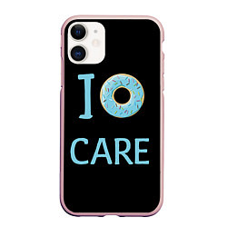 Чехол iPhone 11 матовый I Donut care, цвет: 3D-светло-розовый
