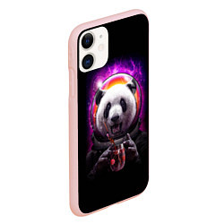 Чехол iPhone 11 матовый Panda Cosmonaut, цвет: 3D-светло-розовый — фото 2