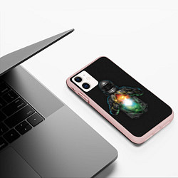 Чехол iPhone 11 матовый Космос внутри, цвет: 3D-светло-розовый — фото 2