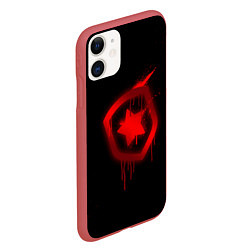 Чехол iPhone 11 матовый Gambit: Black collection, цвет: 3D-красный — фото 2