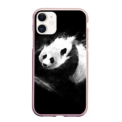 Чехол iPhone 11 матовый Молочная панда, цвет: 3D-светло-розовый