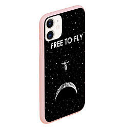 Чехол iPhone 11 матовый Free to Fly, цвет: 3D-светло-розовый — фото 2