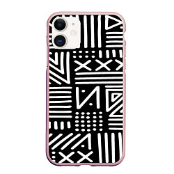 Чехол iPhone 11 матовый Pattern, цвет: 3D-светло-розовый