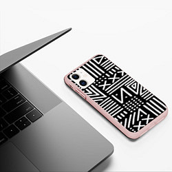 Чехол iPhone 11 матовый Pattern, цвет: 3D-светло-розовый — фото 2