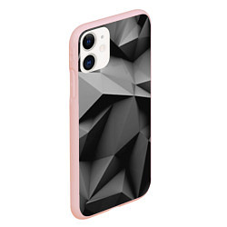 Чехол iPhone 11 матовый Gray abstraction, цвет: 3D-светло-розовый — фото 2