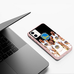 Чехол iPhone 11 матовый Golden State Warriors 5, цвет: 3D-светло-розовый — фото 2