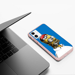 Чехол iPhone 11 матовый Duff Brain, цвет: 3D-светло-розовый — фото 2