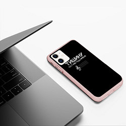 Чехол iPhone 11 матовый Тишину оставьте для меня, цвет: 3D-светло-розовый — фото 2