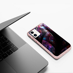 Чехол iPhone 11 матовый Фантастическая Абстракция, цвет: 3D-светло-розовый — фото 2