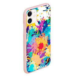 Чехол iPhone 11 матовый Пятна краски, цвет: 3D-светло-розовый — фото 2