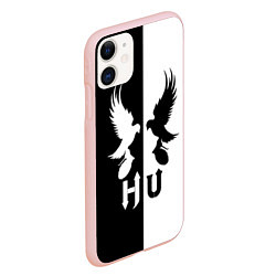Чехол iPhone 11 матовый HU: Black & White, цвет: 3D-светло-розовый — фото 2