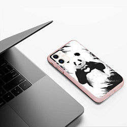 Чехол iPhone 11 матовый Panda Love, цвет: 3D-светло-розовый — фото 2