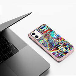 Чехол iPhone 11 матовый VHS Glitch, цвет: 3D-светло-розовый — фото 2
