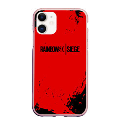 Чехол iPhone 11 матовый Rainbow Six Siege: Blood Style, цвет: 3D-светло-розовый