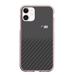 Чехол iPhone 11 матовый BMW M SPORT, цвет: 3D-светло-розовый