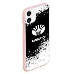 Чехол iPhone 11 матовый Daewoo: Black Spray, цвет: 3D-светло-розовый — фото 2