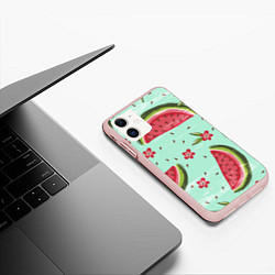 Чехол iPhone 11 матовый Арбузный вкус, цвет: 3D-светло-розовый — фото 2