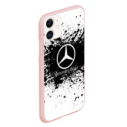 Чехол iPhone 11 матовый Mercedes-Benz: Black Spray, цвет: 3D-светло-розовый — фото 2