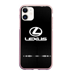 Чехол iPhone 11 матовый Lexus: Black Abstract, цвет: 3D-светло-розовый