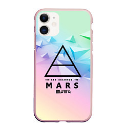 Чехол iPhone 11 матовый 30 Seconds to Mars, цвет: 3D-светло-розовый