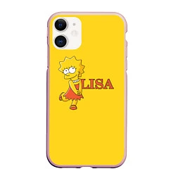 Чехол iPhone 11 матовый Lisa Simpson, цвет: 3D-светло-розовый