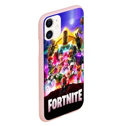 Чехол iPhone 11 матовый Fortnite: Battle Royale, цвет: 3D-светло-розовый — фото 2