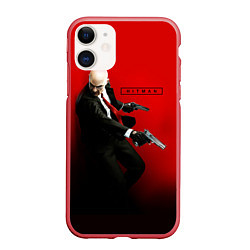 Чехол iPhone 11 матовый Hitman: Red Agent, цвет: 3D-красный