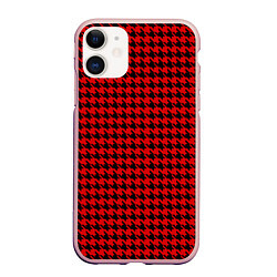 Чехол iPhone 11 матовый Off-White: Red Fashion, цвет: 3D-светло-розовый