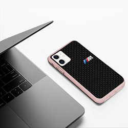 Чехол iPhone 11 матовый BMW, цвет: 3D-светло-розовый — фото 2