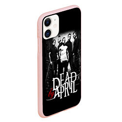 Чехол iPhone 11 матовый Dead by April: Dark Rock, цвет: 3D-светло-розовый — фото 2