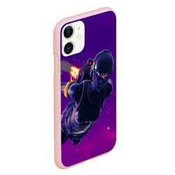 Чехол iPhone 11 матовый Fortnite: Cyborg Fly, цвет: 3D-светло-розовый — фото 2
