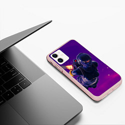 Чехол iPhone 11 матовый Fortnite: Cyborg Fly, цвет: 3D-светло-розовый — фото 2