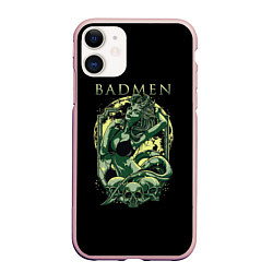 Чехол iPhone 11 матовый Badmen, цвет: 3D-светло-розовый