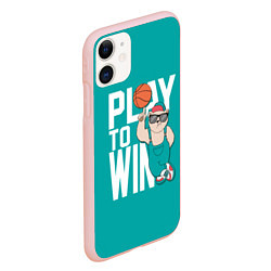 Чехол iPhone 11 матовый Play to win, цвет: 3D-светло-розовый — фото 2
