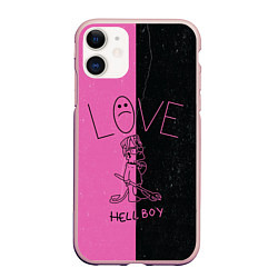 Чехол iPhone 11 матовый Lil Peep: Hell Boy, цвет: 3D-светло-розовый