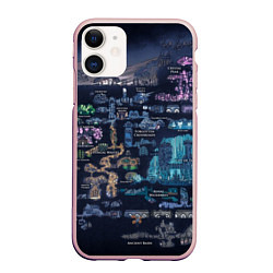 Чехол iPhone 11 матовый HOLLOW KNIGHT WORLD, цвет: 3D-светло-розовый