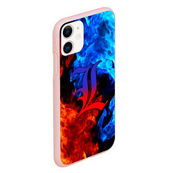 Чехол iPhone 11 матовый L letter fire, цвет: 3D-светло-розовый — фото 2