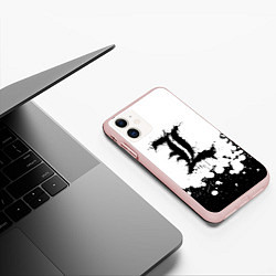 Чехол iPhone 11 матовый L letter snow, цвет: 3D-светло-розовый — фото 2