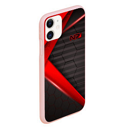Чехол iPhone 11 матовый Mass Effect N7, цвет: 3D-светло-розовый — фото 2