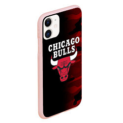 Чехол iPhone 11 матовый CHICAGO BULLS, цвет: 3D-светло-розовый — фото 2