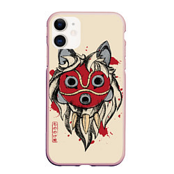 Чехол iPhone 11 матовый Princess Mononoke, цвет: 3D-светло-розовый