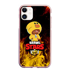 Чехол iPhone 11 матовый BRAWL STARS SALLY LEON, цвет: 3D-светло-розовый